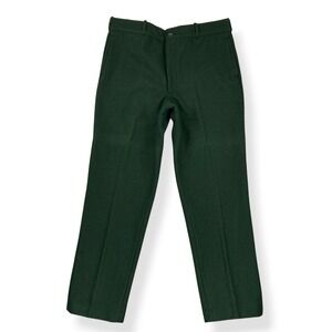 LL Bean Pants Mens 42x33 (ACTUAL 40x33) Green Heavy Wool Suspender Hunting VTG